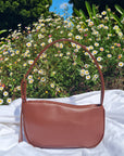 Charlie - Cactus Leather Baguette Bag