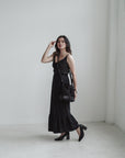 Darlene Bucket Bag - Black Vegan Suede with Cactus Leather