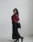 Darlene Bucket Bag - Black Vegan Suede with Cactus Leather