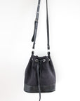 Darlene Bucket Bag - Black Vegan Suede with Cactus Leather