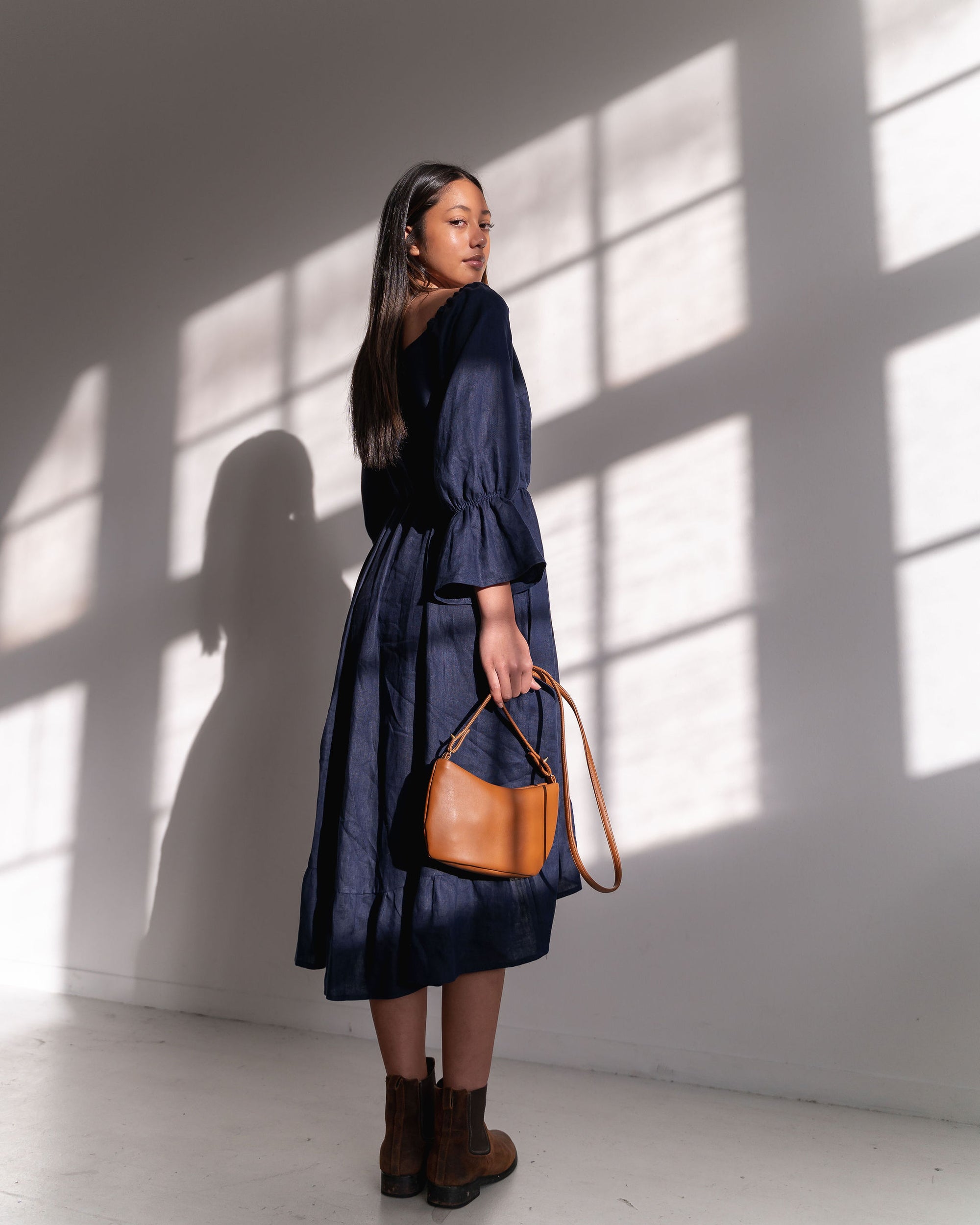 Liv - Cactus Leather Crossbody Bag