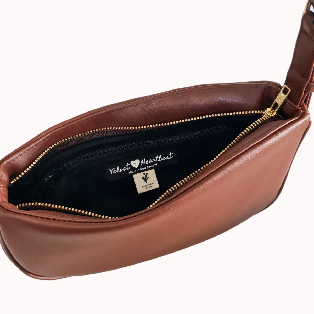 Charlie - Cactus Leather Baguette Bag